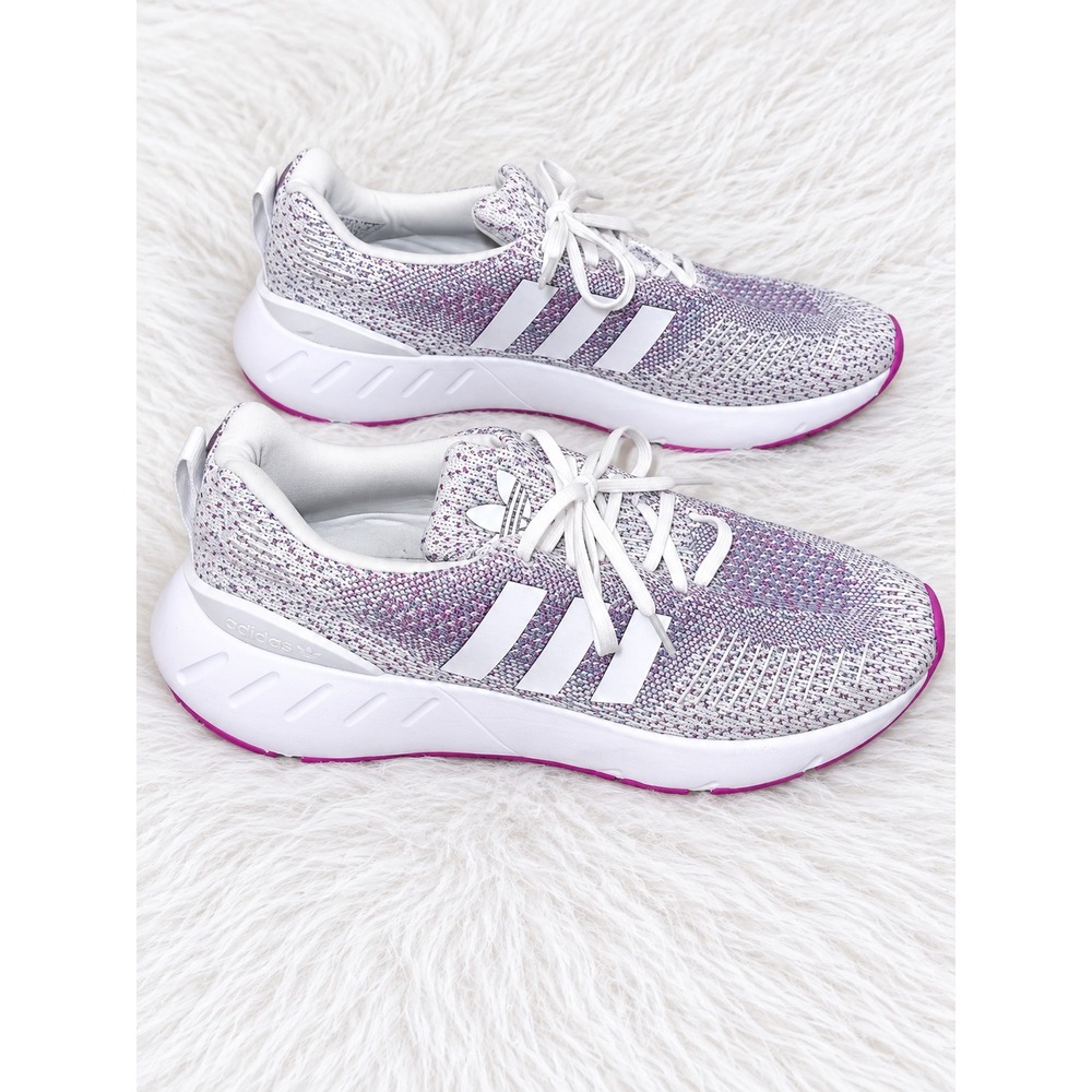 adidas Swift Run 22 Sneakers Women's 9 | White Purple Pink Knit Running Shoes - Picture 3 of 7